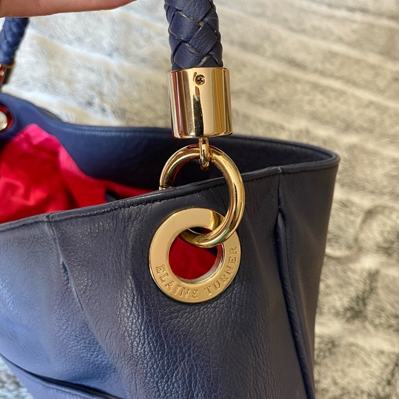 Elaine Turner Leather Hobo Shoulder Tote Bag - Picture 5 of 13